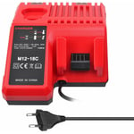 Riceel - Chargeur de batterie Li-ion M12-18C pour batterie au Lithium Milwaukee 12 v 14.4 v 18 v C1418C 48-11-1815/1828/1840 M18 M14 M12