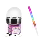Royal Catering Sockervaddsmaskin - Set inkl. 50 LED-sockervaddspinnar 1.200 Watt Skyddskåpa