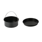 2pcs/set Air Fryer Accessories Cake Barrel And Pizza Pan For Gourmia, AirFryer Accessories Non-Stick Baking Pan, 6/7/8 inch