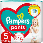 Pampers Pants Size 5 buksebleer til engangsbrug 12-17 kg 42 stk.