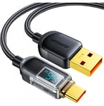 Joyroom USB-kabel - USB C 66W för snabbladdning och dataöverföring 1,2 m svart (S-AC066A4)