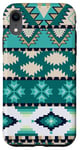 Coque pour iPhone XR Vert du Sud-Ouest Boho Western Aztèque Amérindien Tribal