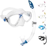Cressi Marea Vip - Combo Set Marea Mask + Snorkel Mexico Diving and Snorkelling, Transparent/Blue, One Size, Unisex Adult