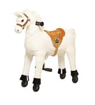 animal riding Snowy Cheval d'équitation pour Enfants à partir de 3 Ans, Hauteur de Selle 56 cm, avec Roues, Blanc, Taille S