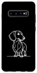Coque pour Galaxy S10+ One Line Art Dessin Wiener Dog