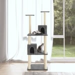 vidaXL Klösträd med sisalpelare mörkgrå 141 cm Grå