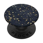 PopSockets Starry Night Sky Yellow Stars Astrology Lover Gift Grey Blue PopSockets PopGrip: Swappable Grip for Phones & Tablets