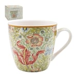 OFFICIAL WILLIAM MORRIS COMPTON GREEN PINK CHINA COFFEE MUGS CUP NEW IN GIFT BOX