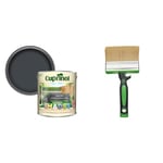 Cuprinol 5159075 GSUS25L Garden Shades Urban Slate 2.5 Litre & Fit for The Job 4 inch Large Capacity Shed and Fence Block Brush for Rapid Painting of Sheds & Fence