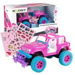 Exost Remote Control Pink Jeep, Off Road, Decorate with Stickers, Open Top Crossroad Amazone, Boys and Girls Ages 5-12 years, Remote Control Car