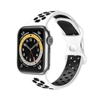 Compatible avec Apple Watch Band 42 mm 44 mm 45 mm Replacement Band Compatible avec Apple Watch SE Series 7 6 5 4 3 2 1 (noir et blanc)