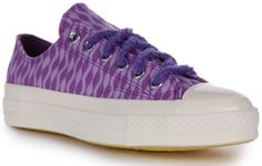Converse Chuck 70s Low A05023C In Purple Print Lace up Size UK 3 - 8