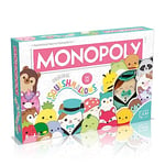 Winning Moves Squishmallows Monopoly Board Game Collectors Edition, Play with Fifi the Fox, Rosie the pig and Brock the Bulldog, includes an exclusive 4" Cam the Cat plush, great gift for ages 8 plus