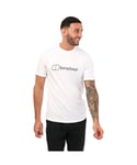 Berghaus Mens Organic Big Logo Colour T-Shirt in White Cotton - Size X-Small