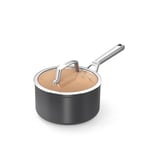 Ninja Extended Life 18cm Ceramic Saucepan with lid, Non-Stick (No PFAs, PFOAs, Lead or Cadmium), Induction Compatible, Stainless Steel Handle, Oven Safe to 285°C, Terracotta & Grey, CW90218UKÂ