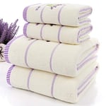 XXYHYQHJD Luxury 100% Lavender Cotton Fabric Towel Set Bath Towels for Adults Child 4PCS Bath Towel (Color : Purple, Size : Towel set 4 pcs)
