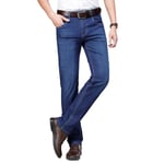 Pantalon En Jeans Homme Coupe Droite Taille Haute Jean Stretch 5 Poches Style Business