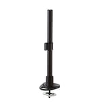 LINDY 40953 400mm Pole with Desk Clamp and Cable Grommet, Colour: Black