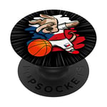 Dabbing Dog Czech Republic Basketball Fans Jersey Czech Flag PopSockets Swappable PopGrip