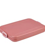 Mepal Lunch Box Flat - Lunch Box To Go - For 2 Sandwiches or 4 Slices of Bread - Snack & Lunch - Lunch Box Adults - Vivid mauve