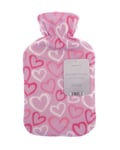 Country Club Lightweight Fleece Hot Water Bottle: Pink Hearts