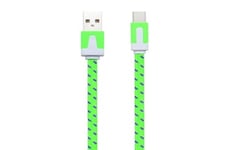 Shot Case Chargeur pour téléphone mobile Cable noodle 1m crosscall core m4 chargeur type c android universel (vert)