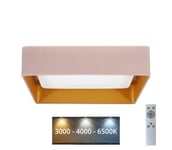 Brilagi - LED Himmennettävä valo VELVET SQUARE LED/24W/230V + +kaukosäädin vaaleanpunainen