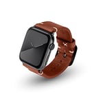 JT Berlin Alex Bracelet vintage pour Apple Watch 42 mm/44 mm/45 mm/49 mm [Watch Ultra/SE/Series 8/7/6/5 Bracelet de rechange en cuir souple avec fermoir en acier inoxydable] Marron/noir (taille M/L)