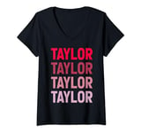 Womens I Heart Taylor First Name I Love Personalized, I Love Taylor V-Neck T-Shirt