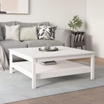 Sofabord 100x100x40 cm massivt fyrretræ hvid