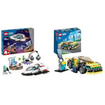 LEGO City Spaceship and Asteroid Discovery Set, Space Station Toy for 4 Plus Year & City Electric Sports Car Toy for 5 Plus Years Old Boys and Girls, Race Car for Kids Set with Racing Driver