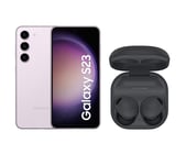 Samsung Galaxy S23 (256 GB, Lavender) & Galaxy Buds2 Pro Wireless Bluetooth Noise-Cancelling Earbuds Bundle, Purple