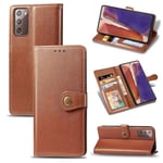 Fodral till Samsung Galaxy Note 20 Etui Cover Retro Flip Wallet Magnetic Bumper Flip Protective - Brun null none