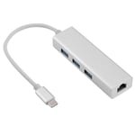 ASHATA USB 3.0 Type C HUB, 3 in 1 Type C to RJ45 Gigabit Ethernet Gigabit LAN Port Multifunction USB Ports Adapter for Windows,Android, Linux, MAC OS