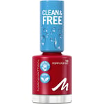 Manhattan Smink Naglar Clean & Free Nail Lacquer 156 Poppy Pop Red 8 ml