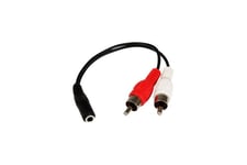 StarTech.com 15 cm stereoaudiokabel - 3,5 mm hona till 2x RCA hane - ljudkabel - 15.24 cm