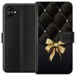 Samsung Galaxy A05 Svart Plånboksfodral Elegant Rosett