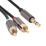 1m High Quality 3.5mm Male To 2 Male Adapter Cable Y Splitter Aux BLW