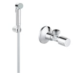 GROHE Ensemble de douche 1 jet avec support mural Tempesta-F Trigger Spray 30 27513001 & Robinet d'Arrêt 1/2 Pouces 22046000, Argent (Import Allemagne)