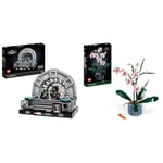 LEGO 75352 Star Wars Emperor's Throne Room Diorama, Return of the Jedi 40th Anniversary Lightsaber Dual Set & 10311 Icons Orchid Artificial Plant Building Set with Flowers