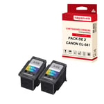 NOPAN-INK - x2 Cartouches compatibles pour CANON 541 XL 541XL Cyan + Magenta + Jaune pour Canon MG 2100 Series MG 2250 MG 3100 Series MG 3150 MG 3200