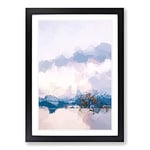 Big Box Art Lone Tree in New Zealand in Abstract Framed Wall Art Picture Print Ready to Hang, Black A2 (62 x 45 cm)