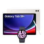 Samsung Galaxy Tab S9+ WiFi Android Tablet, 256GBStorage, Beige, 3 Year Extended Warranty with a Samsung Galaxy Watch6, Bluetooth, 40mm, Graphite (UK Version)