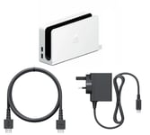 Official Nintendo Switch Charging TV Dock Set OLED White (Power Cable/HDMI) NEW