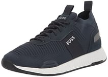 BOSS Men's Mesh Mix Running Sneakers, Sky Captain Navy, 11 UK