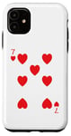 iPhone 11 Seven (7) of Hearts Poker Card Playing Card Blackjack Card Case