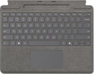 Microsoft Surface Pro Keyboard For Business - Tangentbord - Med Pekdyna, Accelerometer, Förvarings- Och Laddningsfack För Surface Slim Pen 2 - Qwerty - Engelska - Platina