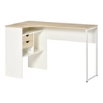 L-Shaped Corner Computer Desk Study Table with Storage Shelf Drawer