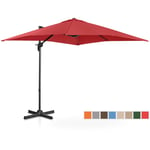 Uniprodo Kakkoslaatu Aurinkovarjo - riippuva viininpunainen neliö 250 x cm kääntyvä