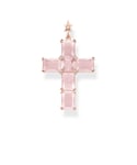 Thomas Sabo Womens Women´s Pendant Cross Pink Stones With Star - Rose Gold - One Size